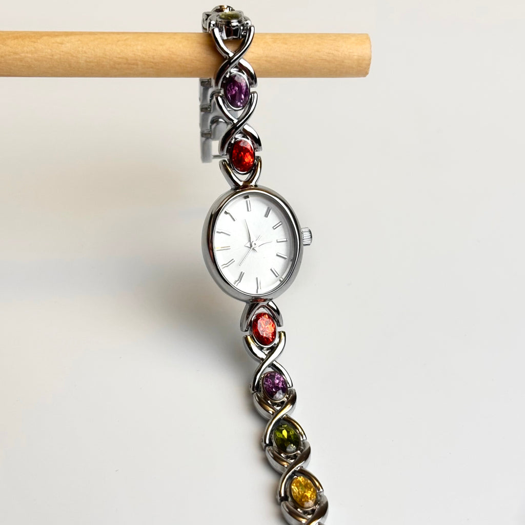 Gery - Silver Gemstone Rainbow Watch