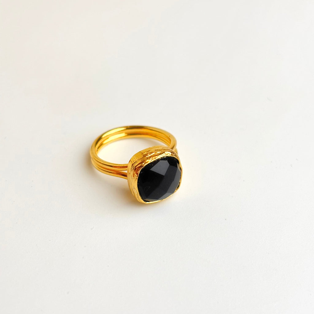 Handcrafted Adjustable Black Onyx Ring