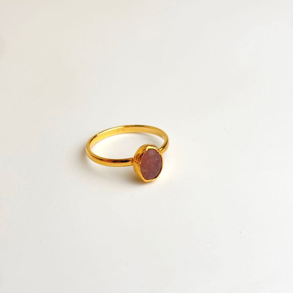 Handcrafted Adjustable Goldstone Ring