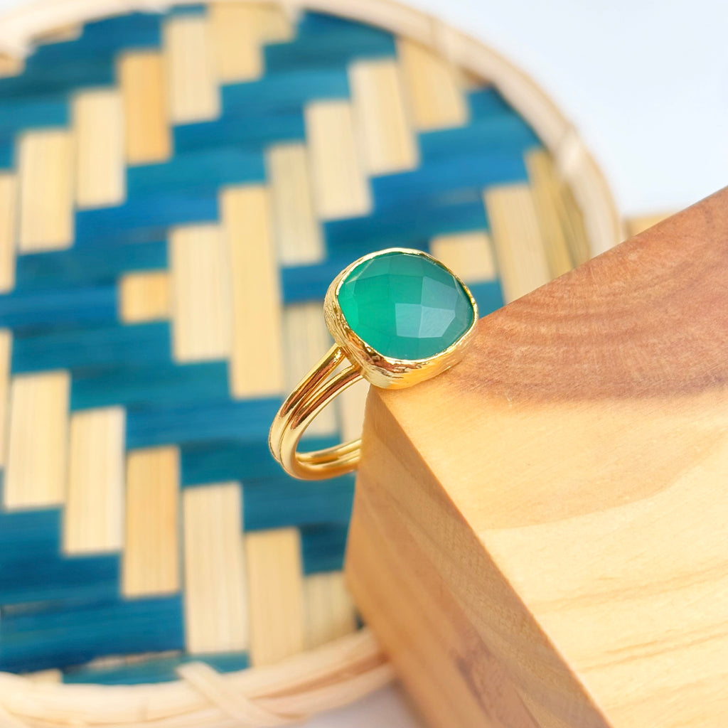 Handcrafted Adjustable Malachite Ring