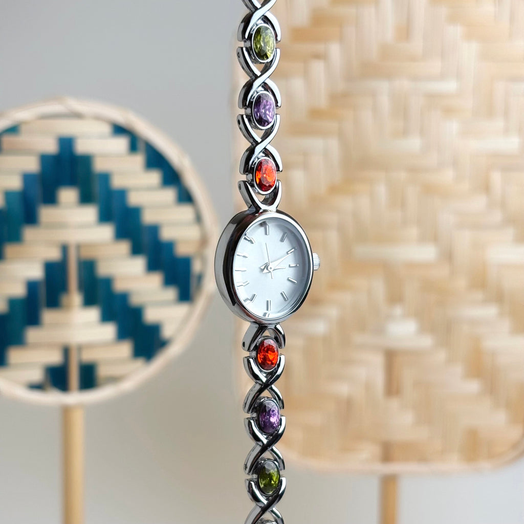 Gery - Silver Gemstone Rainbow Watch