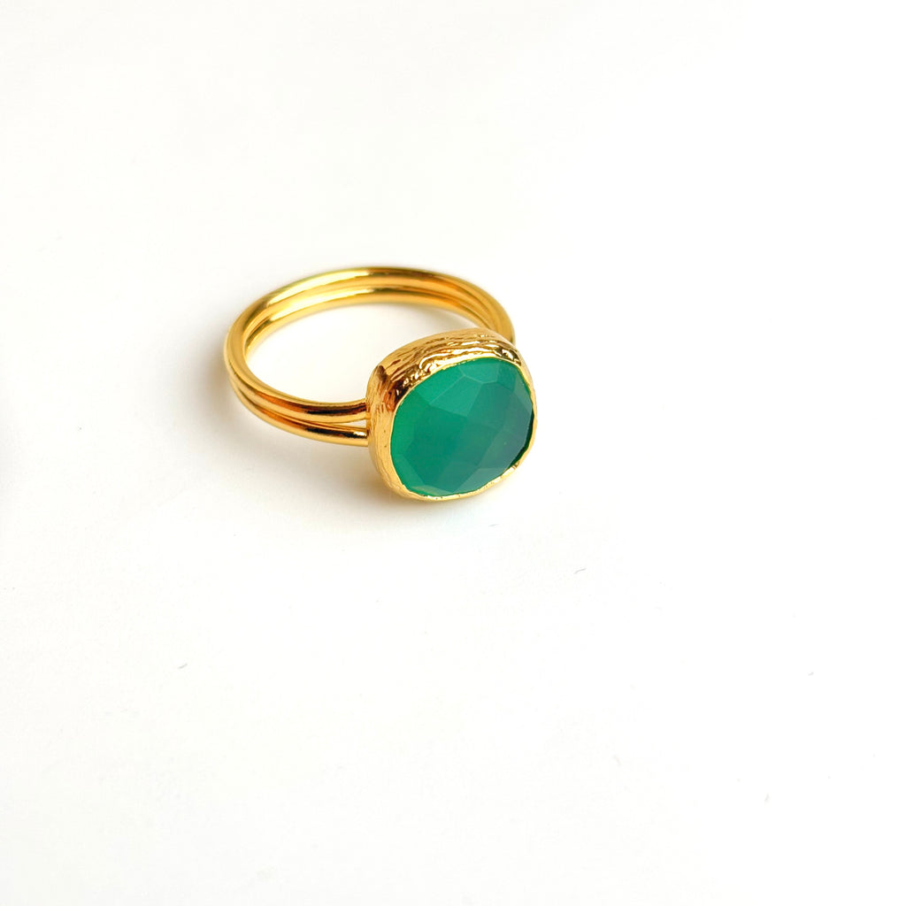 Handcrafted Adjustable Malachite Ring