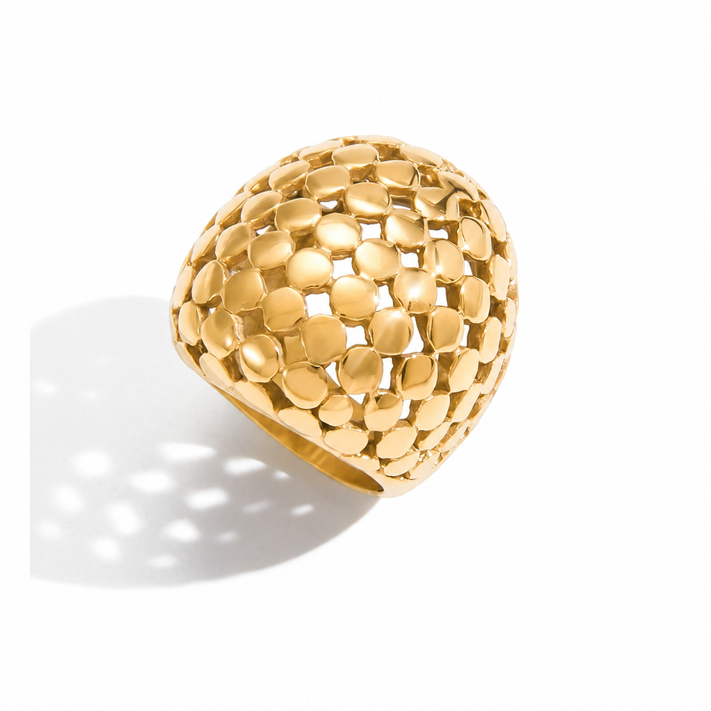 Mosaic Gold Dome Ring