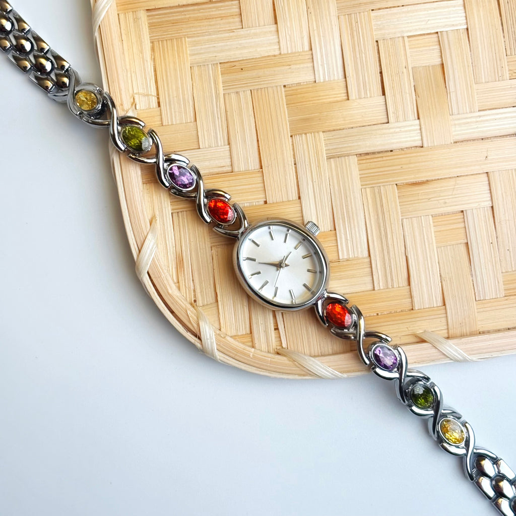 Gery - Silver Gemstone Rainbow Watch