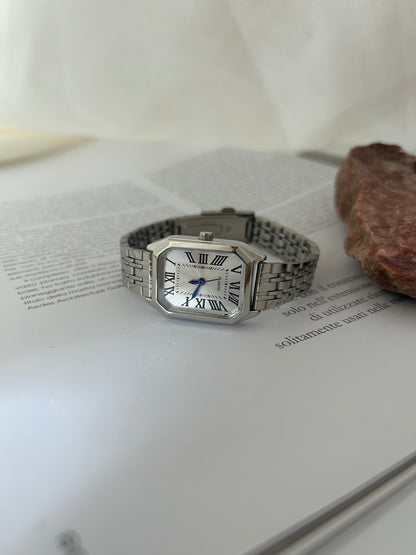 Silver Octagon Vintage Watch