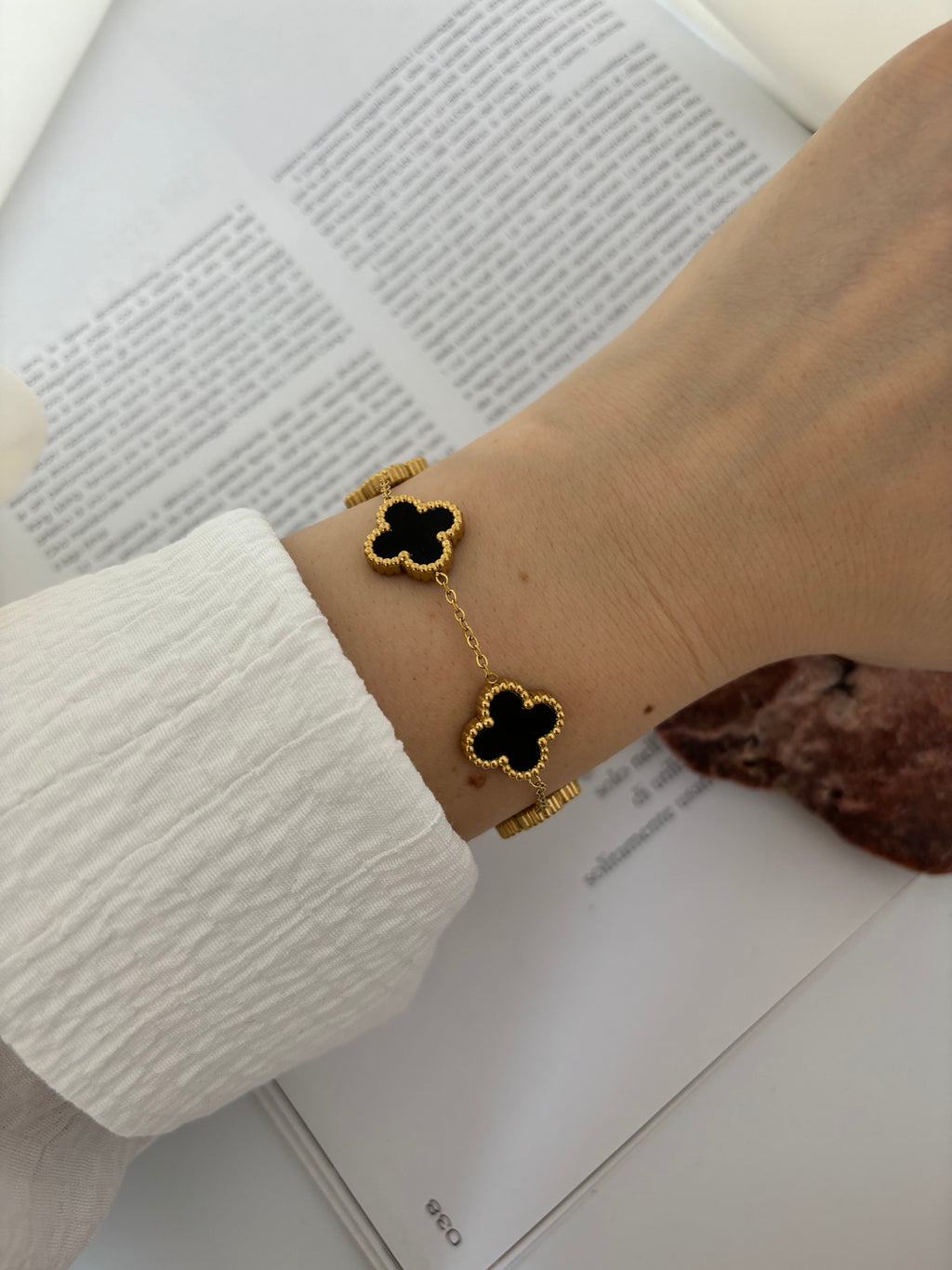 Black Clover Bracelet | Bracciale Trifoglio Nero