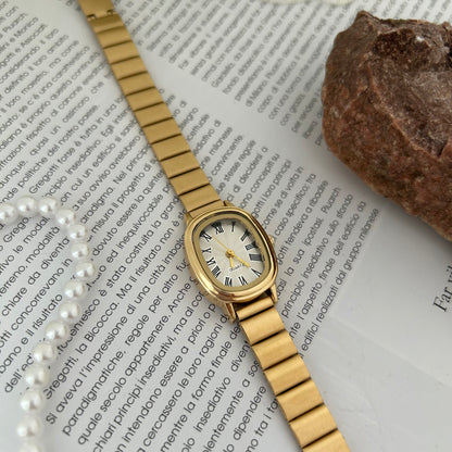 Jelly - Gold | White Oval Vintage Watch