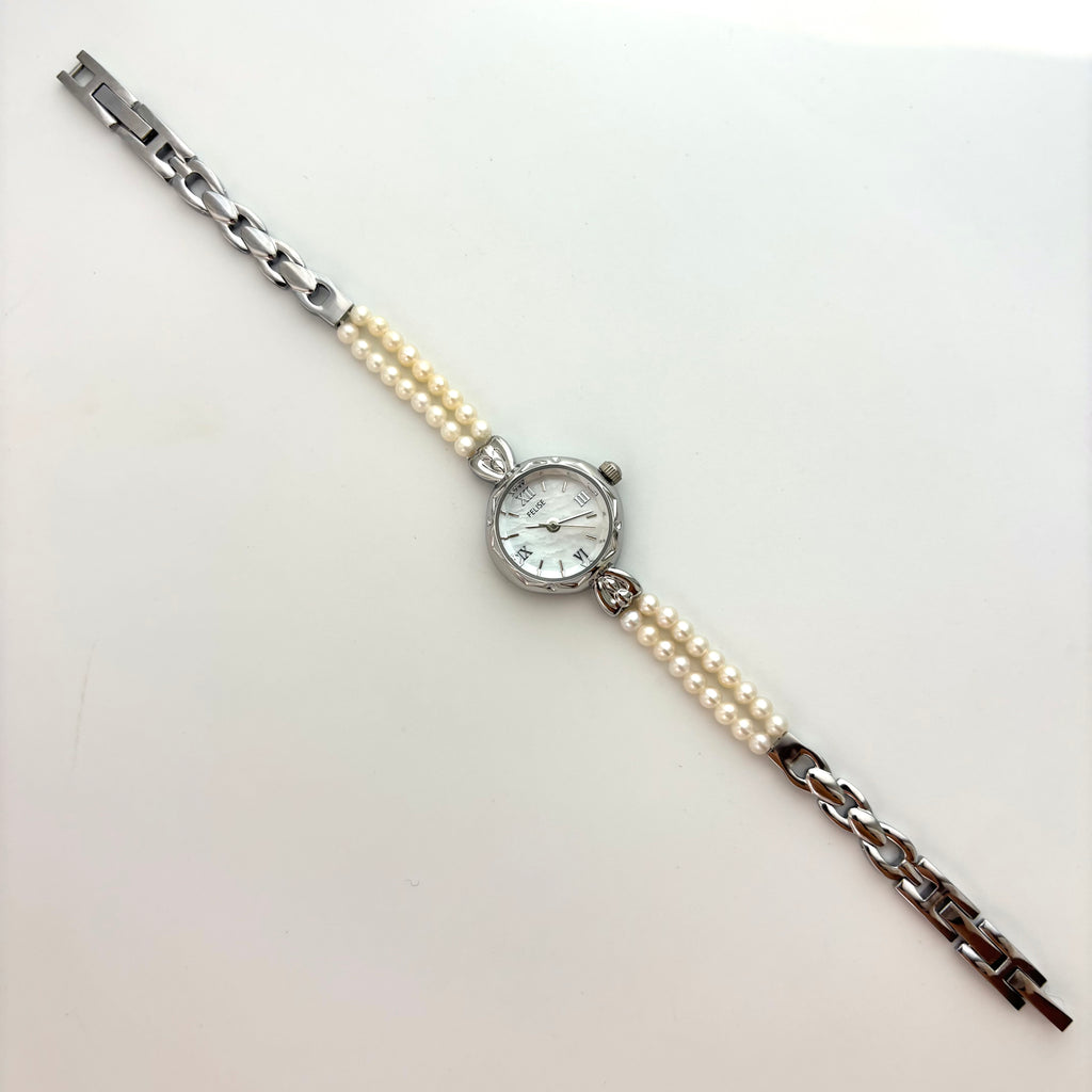 PERLE SILVER - Pearl Bracelet Watch