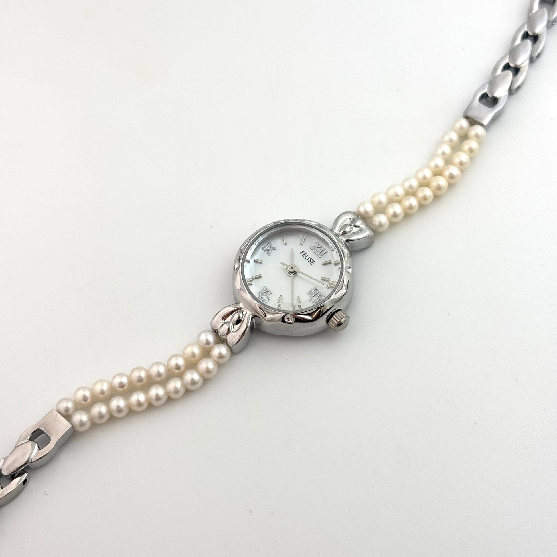 PERLE SILVER - Pearl Bracelet Watch