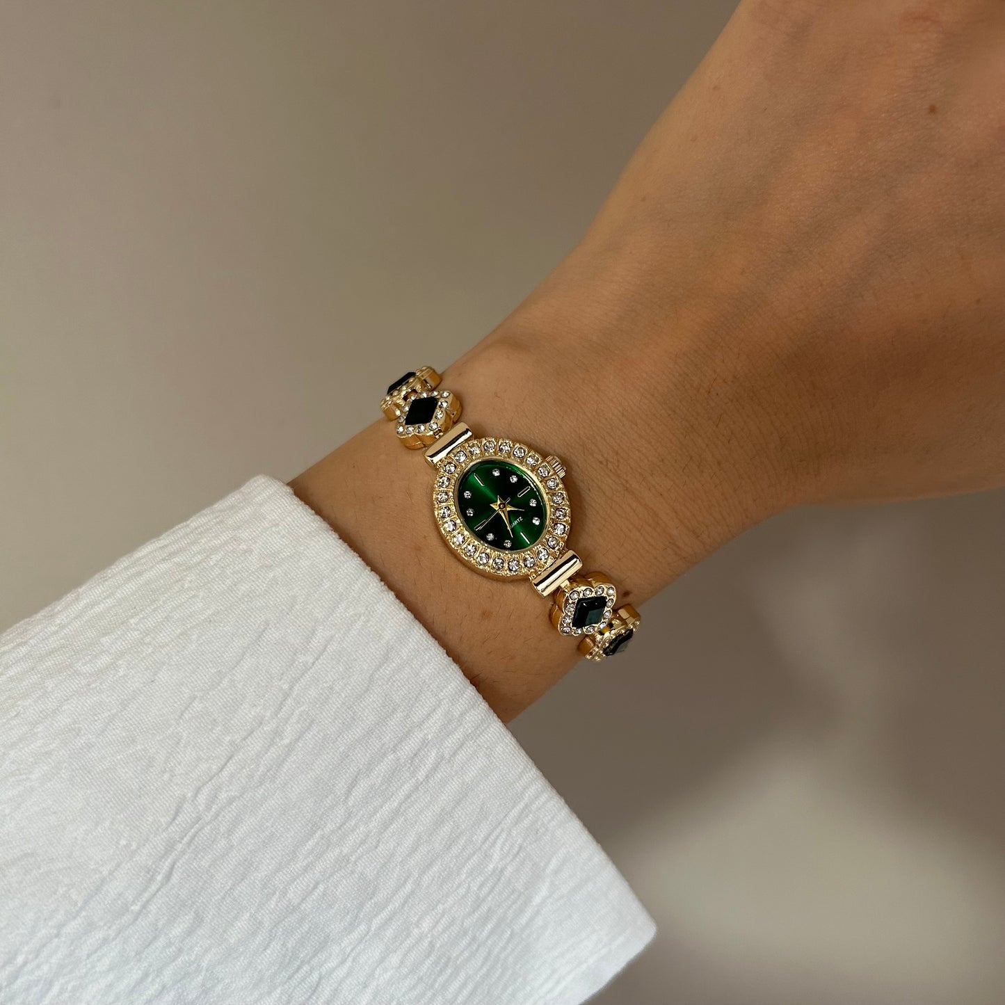 Helen - Gold/ Green Watch | Orologio