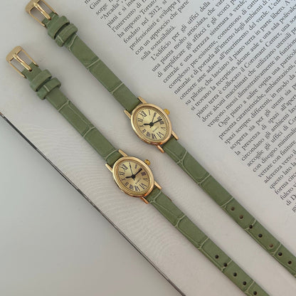 Bonnie - Green Leather Gold Watch | Orologio