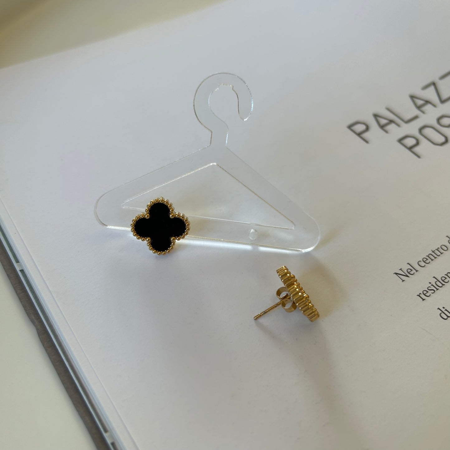 Black Clover Earrings I Orecchini Trifoglio Nero