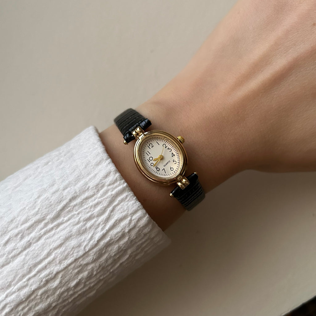 Jany - Black Leather Watch