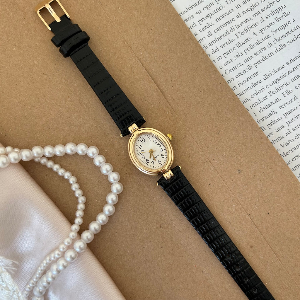 Jany - Black Leather Watch