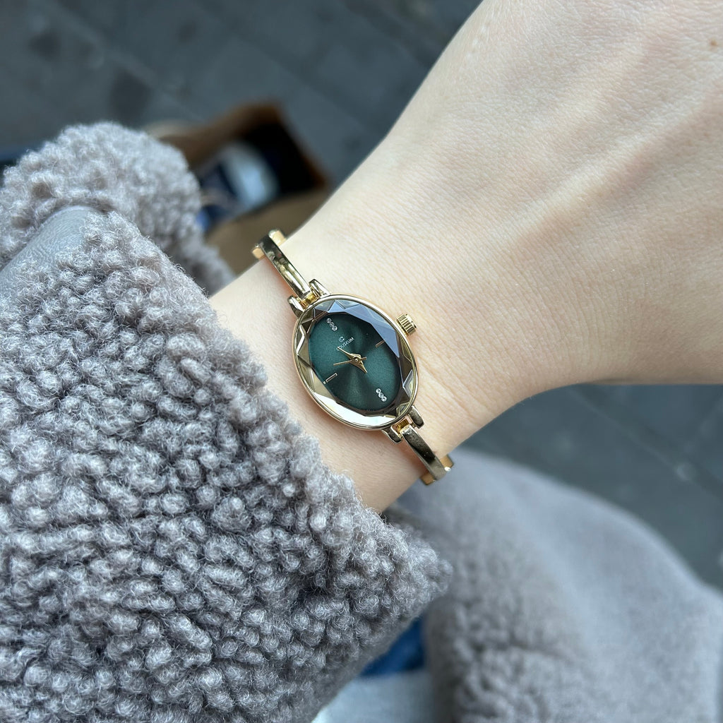 Oly - Gold Green Oval Watch